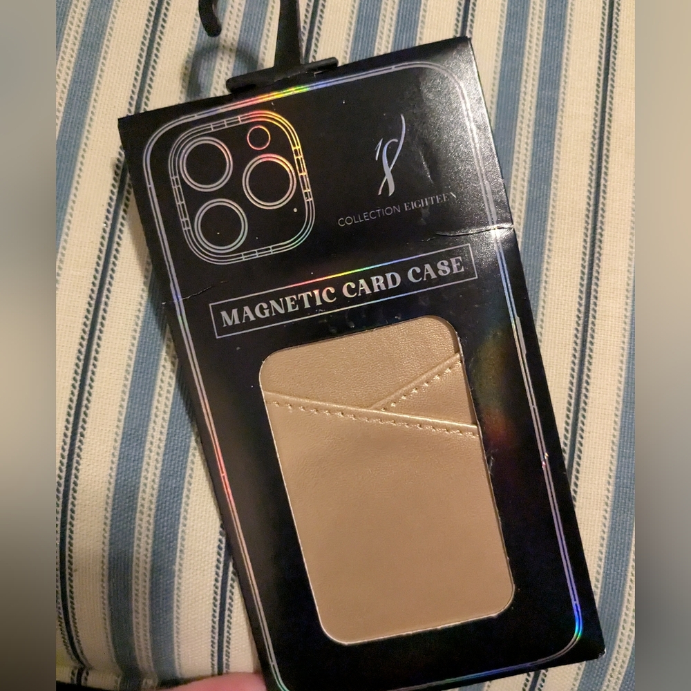 2 For $5! NIP! Vegan Leather Magnetic Phone Card Case
